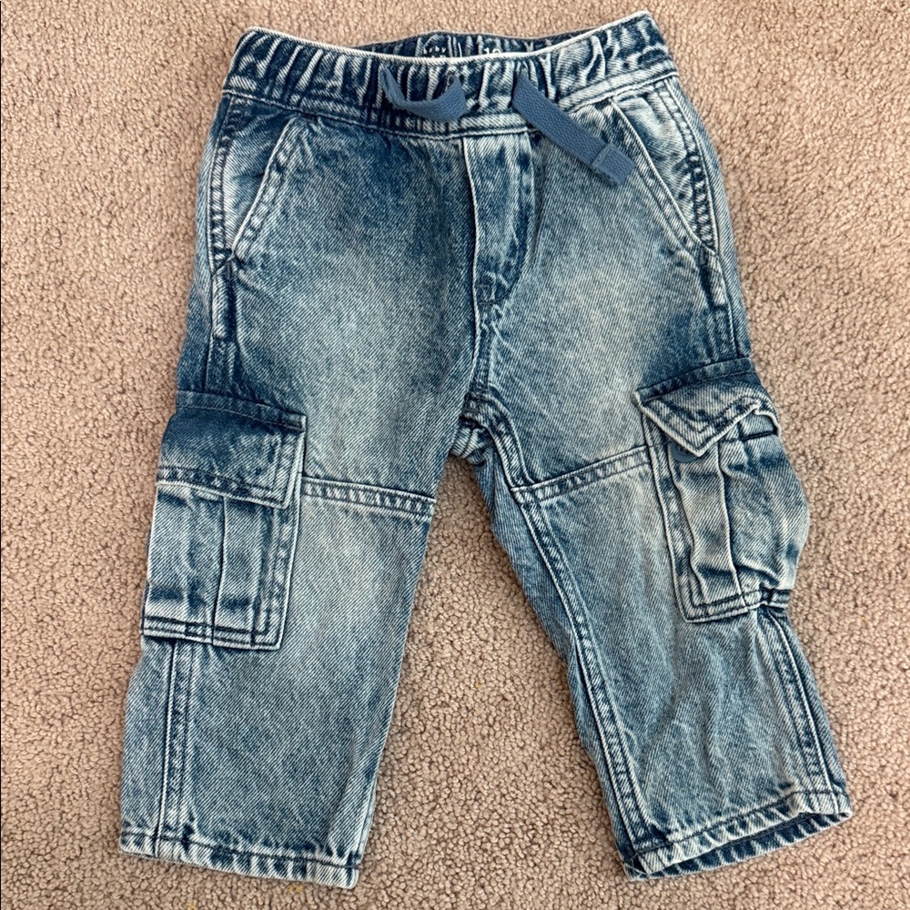 GAP Kids Blue Denim Cargo Jeans
